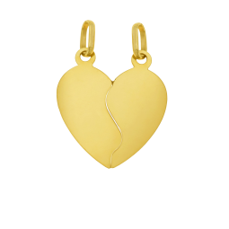 Pendentif coeur sécable en or jaune