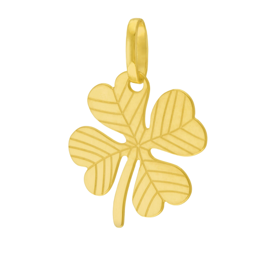 Pendentif en or jaune, trèfle