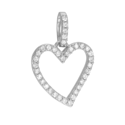 Pendentif en or gris et diamants, coeur