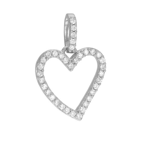 Pendentif en or gris et diamants, coeur