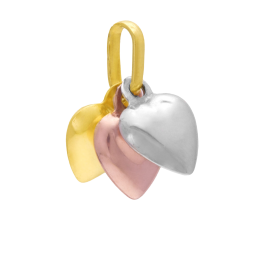Pendentif en 3 ors, coeurs
