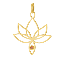 Pendentif en or jaune et oxyde de zirconium rouge