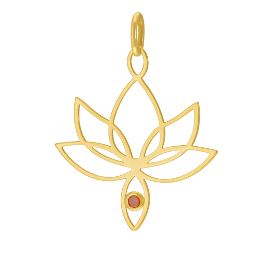 Pendentif en or jaune et oxyde de zirconium rouge