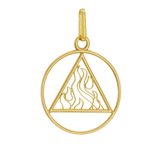 Pendentif en or jaune, Feu