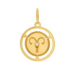 Pendentif zodiaque en or jaune et diamant, bélier