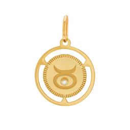Pendentif zodiaque en or jaune et diamant, taureau