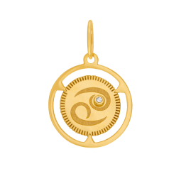 Pendentif zodiaque en or jaune et diamant, cancer