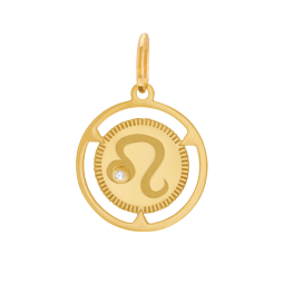 Pendentif zodiaque en or jaune et diamant, lion