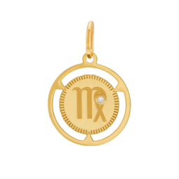 Pendentif zodiaque en or jaune et diamant, vierge