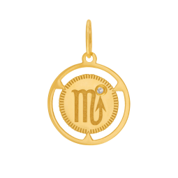 Pendentif zodiaque en or jaune et diamant, scorpion