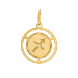 Pendentif zodiaque en or jaune et diamant, sagittaire 