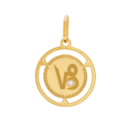 Pendentif zodiaque en or jaune et diamant, capricorne 