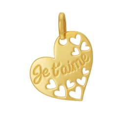 Pendentif en or jaune, je t'aime