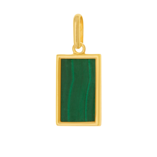 Pendentif en or jaune et malachite  Pendentif en or jaune et malachite