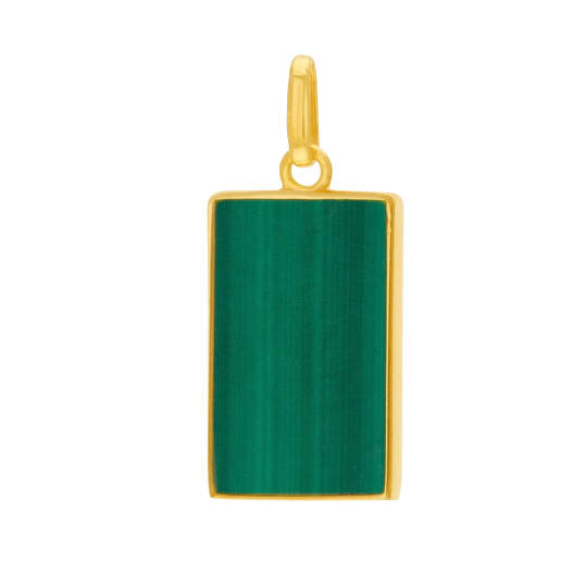 Pendentif en or jaune et malachite  Pendentif en or jaune et malachite