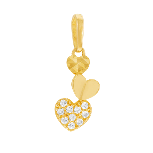 Pendentif en or jaune et oxydes de zirconium