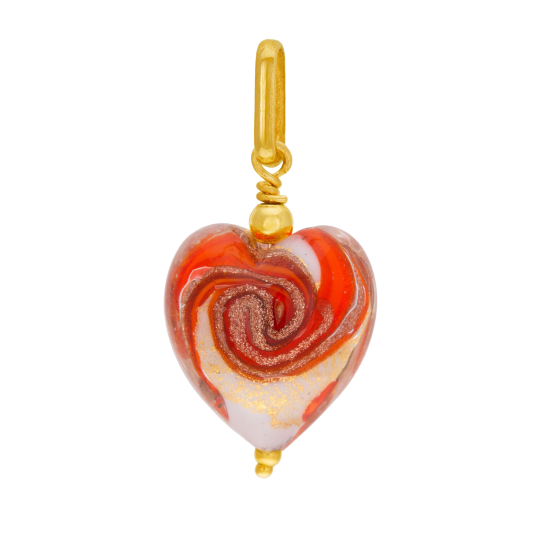Pendentif en or jaune et verre de Venise