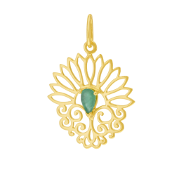 Pendentif en or jaune et émeraude
