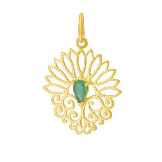 Pendentif en or jaune et émeraude Pendentif en or jaune et émeraude