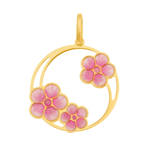 Pendentif en or jaune et laque