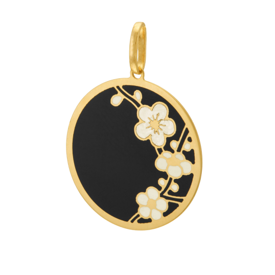 Pendentif en or jaune et laque  Pendentif en or jaune et laque