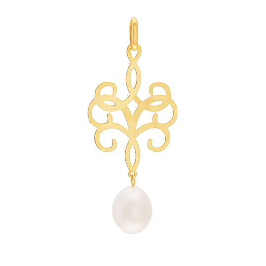 Pendentif en or jaune et perle de culture