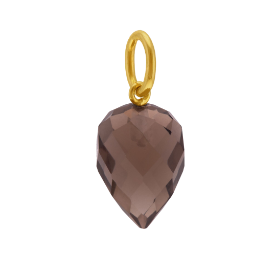 Pendentif en or jaune et quartz fumé
