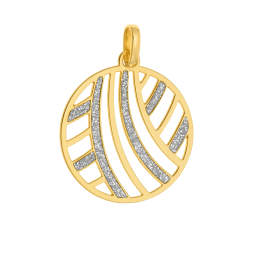 Pendentif en or jaune et laque pailletée