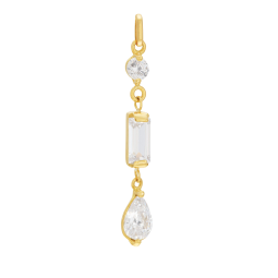 Pendentif en or jaune et oxydes de zirconium