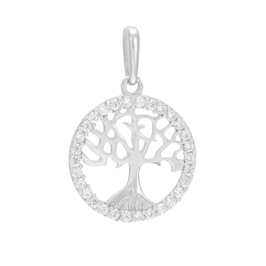 Pendentif en or gris et oxydes de zirconium