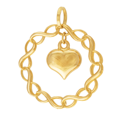 Pendentif en or jaune, coeur et infinis Pendentif en or jaune, coeur et infinis