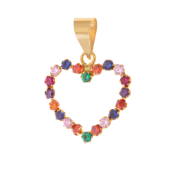 Pendentif en or jaune et oxydes de zirconium, coeur