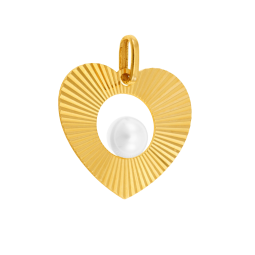 Pendentif en or jaune et perle de culture,coeur