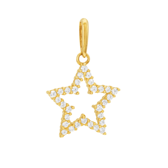 Pendentif en or jaune et oxydes de zirconium