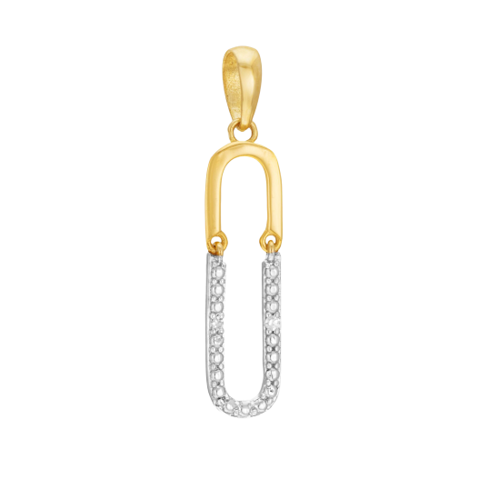Pendentif or jaune, rhodié et diamants