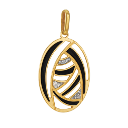 Pendentif en or jaune et laque 