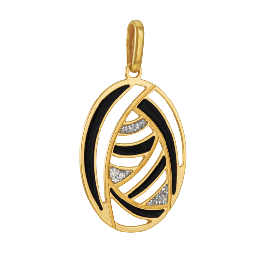 Pendentif en or jaune et laque 