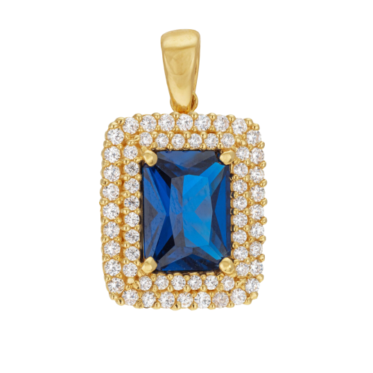 Pendentif en or jaune et oxydes de zirconium 