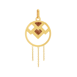 Pendentif en or jaune et laque pailletée