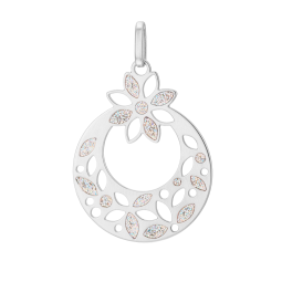 Pendentif en or gris et laque pailletée
