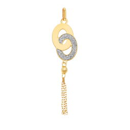 Pendentif en or jaune et laque pailletée 