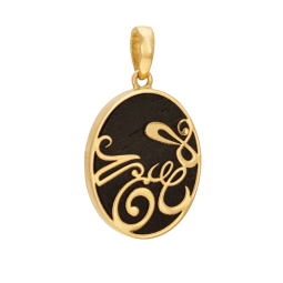 Pendentif en or jaune et bois d'ébène 