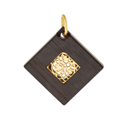 Pendentif en or jaune et bois d'ébène 
