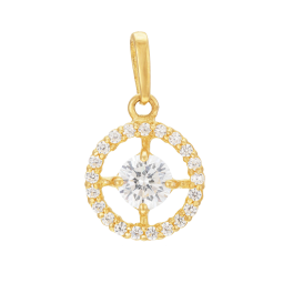 Pendentif en or jaune et oxydes de zirconium 