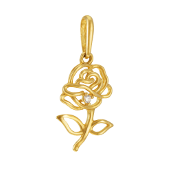 Pendentif en or jaune et oxyde de zirconium 