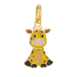 Pendentif en or jaune et laque, girafe