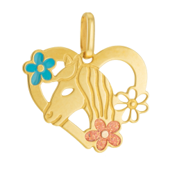 Pendentif en or jaune et laque