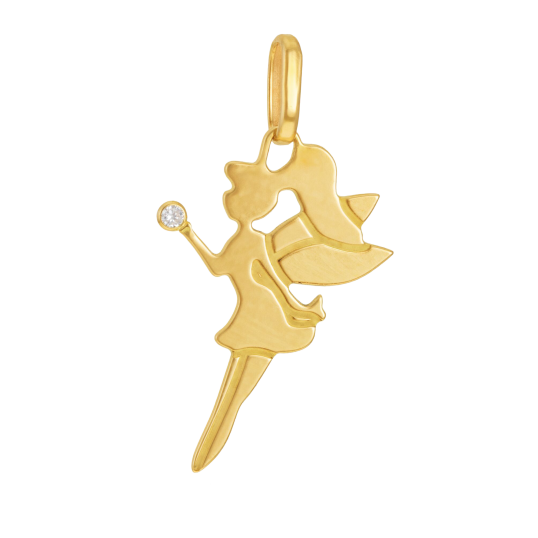 Pendentif en or jaune et diamant, fée