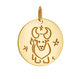 Médaille zodiaque en or jaune, taureau