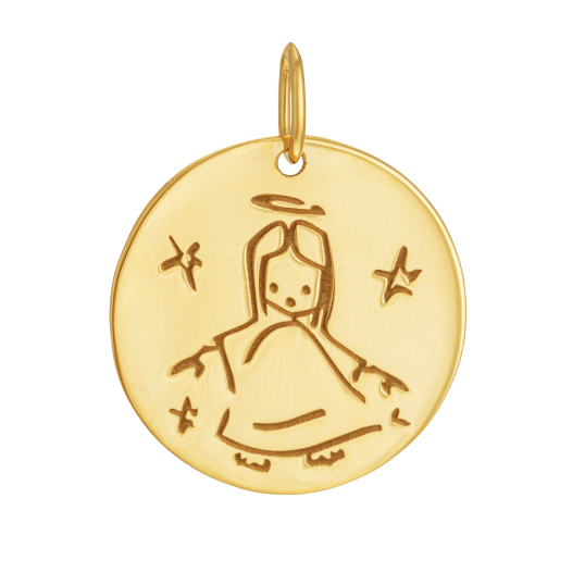 Médaille zodiaque en or jaune, vierge